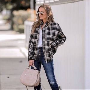 VICI All About Plaid Pocketed Quilted Jacket